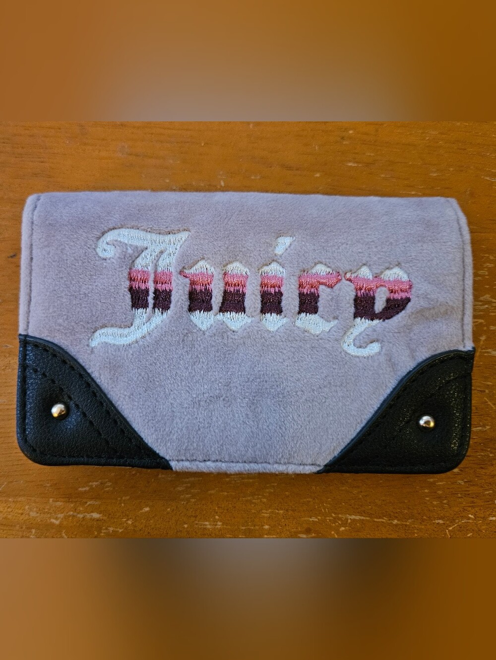 NWT Juicy Couture Velour Wallet with Embroidered Logo